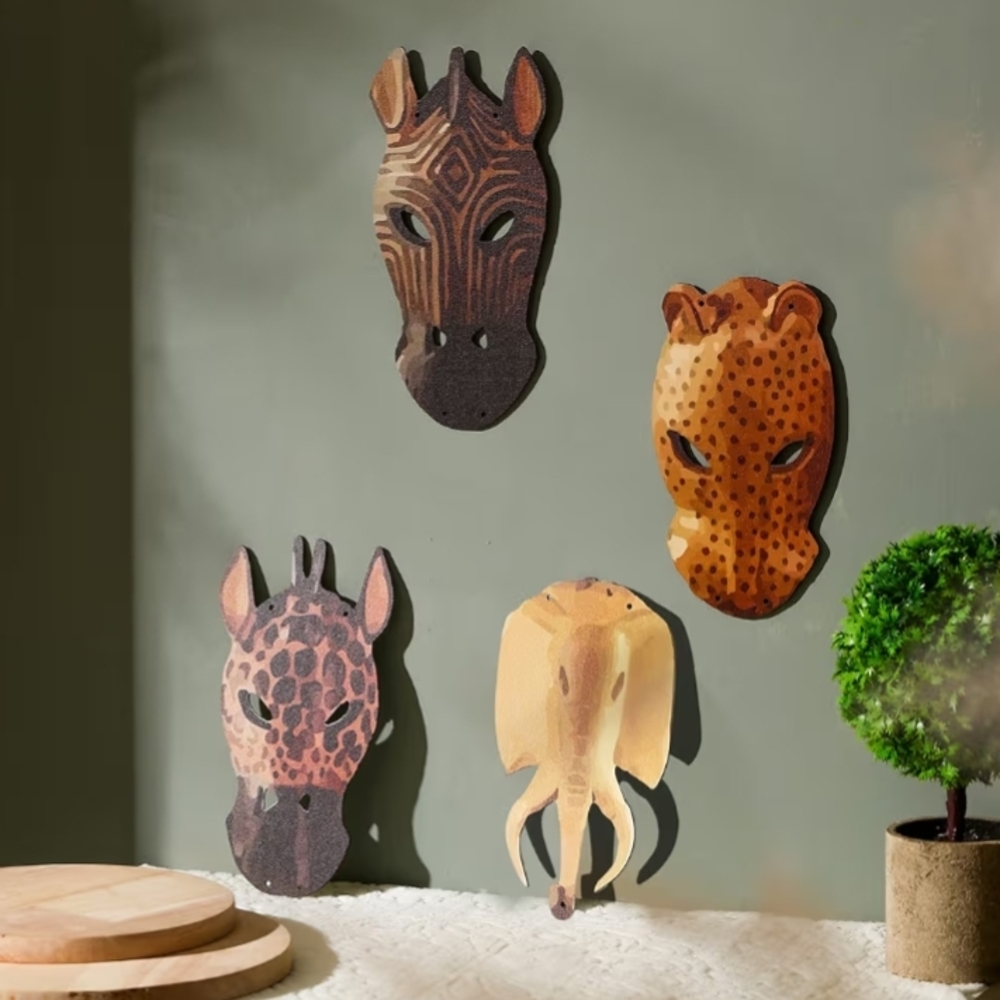 New Animal Wall Decor Set - Brown and Tan